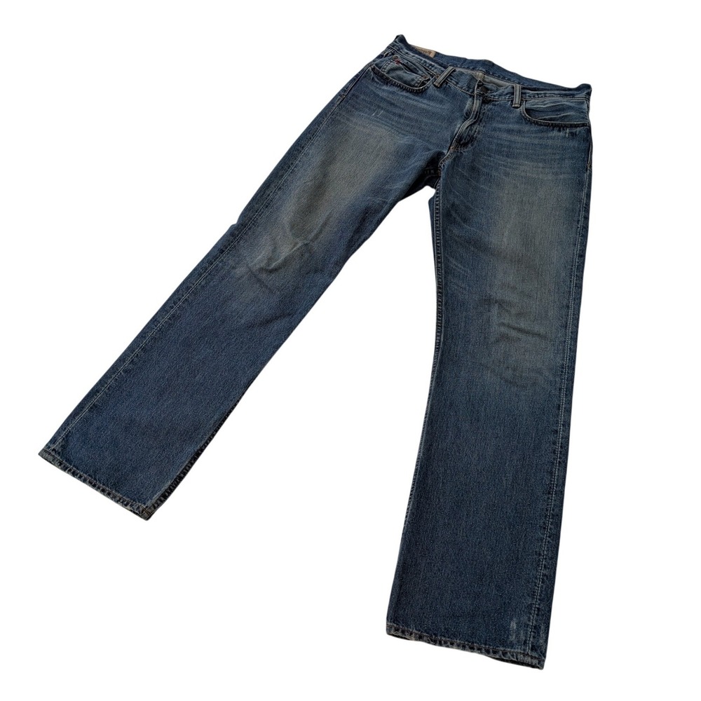 VTG Polo Ralph Lauren Mens Blue Straight Leg Denim Jeans 33x32 Cotton Distressed